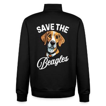 Save The Beagles Cute Dog Lover Vintage - Unisex Organic Zip Sweatshirt von Stanley/Stella - Schwarz - Hinten - AI Model Male 185 light (185cm)