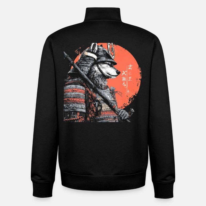 Wolf in Rüstung Samurai - Unisex Organic Zip Sweatshirt von Stanley/Stella - Schwarz