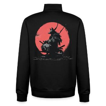 Wolf-Samurai auf Red Sun - Unisex Organic Zip Sweatshirt von Stanley/Stella - Schwarz - Hinten - AI Model Male 185 light (185cm)