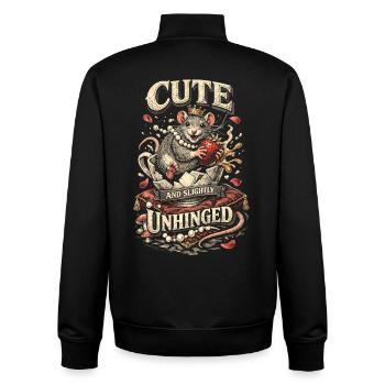 Rat de la maison des rats colorés mignonne et légèrement déjantée - Sweat zippé unisexe en coton bio Stanley/Stella - noir - Dos - AI Model Male 185 light (185cm)