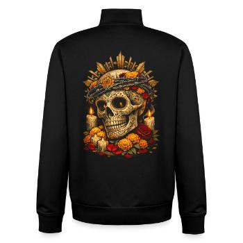Día de los Muertos - Unisex Organic Zip Sweatshirt by Stanley/Stella - black - Back - AI Model Male 185 light (185cm)