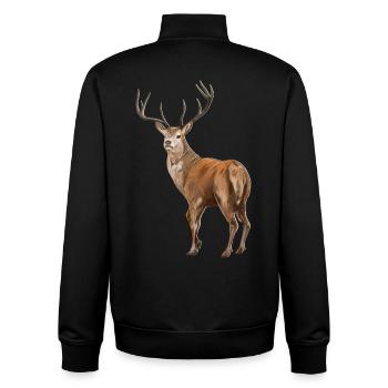 Weisswedelhirsch White-Tailed Deer - Unisex Organic Zip Sweatshirt by Stanley/Stella - black - Back - AI Model Male 185 light (185cm)
