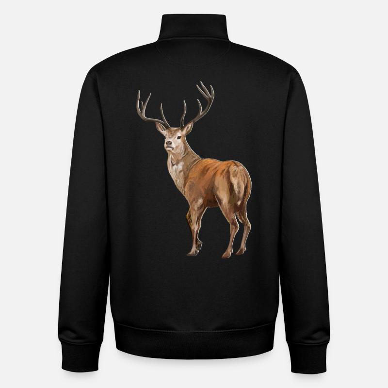Weisswedelhirsch White-Tailed Deer - Unisex Organic Zip Sweatshirt von Stanley/Stella - Schwarz