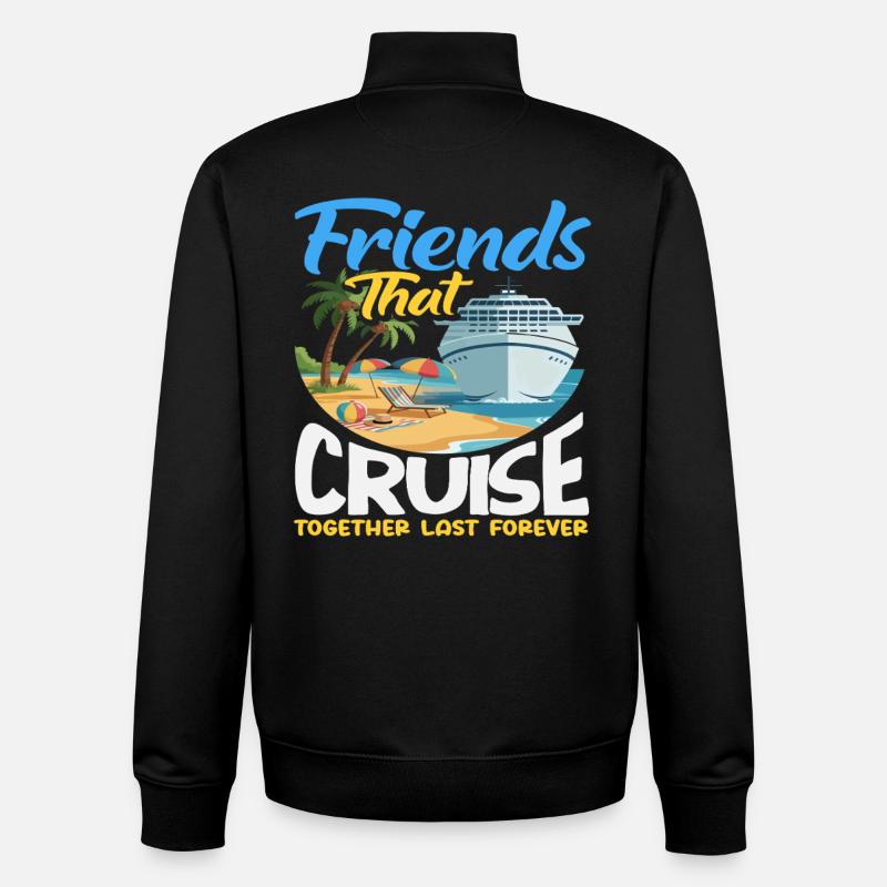 Freunde Kreuzfahrt Gemeinsam Urlaub Reise - Unisex Organic Zip Sweatshirt von Stanley/Stella - Schwarz