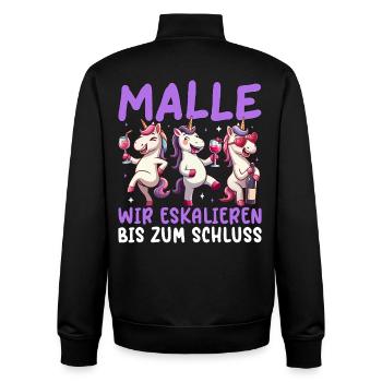 Malle Wir Eskalieren Bis Zum Schluss Einhorn - Unisex Organic Zip Sweatshirt von Stanley/Stella - Schwarz - Hinten - AI Model Male 185 light (185cm)