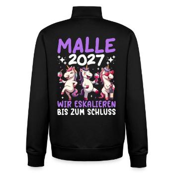 Malle 2027 Wir Eskalieren Bis Zum Schluss Einhorn - Unisex Organic Zip Sweatshirt von Stanley/Stella - Schwarz - Hinten - AI Model Male 185 light (185cm)