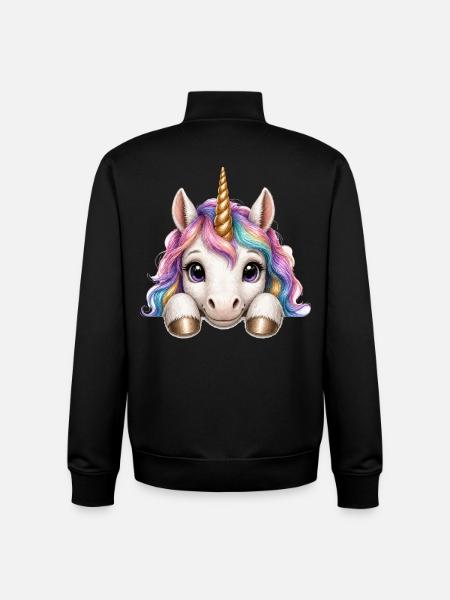 Einhorn mit Regenbogenmähne - Unisex Organic Zip Sweatshirt von Stanley/Stella - Schwarz