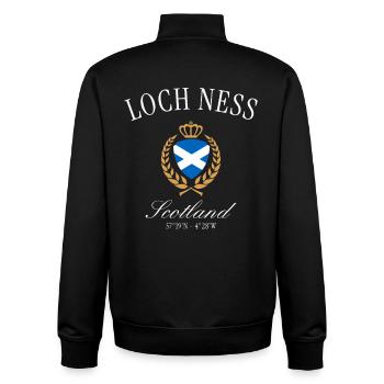Loch Ness Schottland Wappen Krone – Reise Souvenir - Unisex Organic Zip Sweatshirt von Stanley/Stella - Schwarz - Hinten - AI Model Male 185 light (185cm)