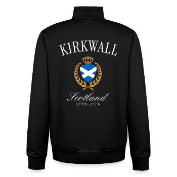 Kirkwall Orkney Schottland Wappen – Reise Souvenir - Unisex Organic Zip Sweatshirt von Stanley/Stella - Schwarz - Hinten - AI Model Male 185 light (185cm)