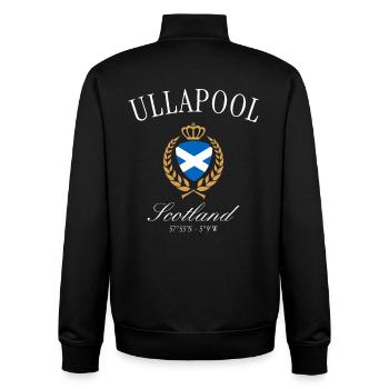 Ullapool Schottland Wappen Krone – Reise Souvenir - Unisex Organic Zip Sweatshirt von Stanley/Stella - Schwarz - Hinten - AI Model Male 185 light (185cm)
