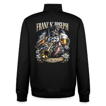 Franz Joseph Buam Franz N' Joseph - Unisex Organic Zip Sweatshirt von Stanley/Stella - Schwarz - Hinten - AI Model Male 185 light (185cm)