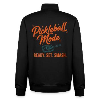 Pickleball Mode Ready Set Smash Funny Player Love - Unisex Organic Zip Sweatshirt by Stanley/Stella - black - Back - AI Model Male 185 light (185cm)