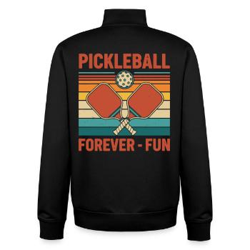 Pickleball-lustiger Spieler liebt Gurkenball - Unisex Organic Zip Sweatshirt von Stanley/Stella - Schwarz - Hinten - AI Model Male 185 light (185cm)