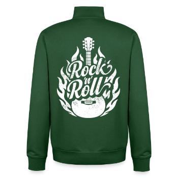 Rock and Roll - Unisex Organic Zip Sweatshirt by Stanley/Stella - bottle green - Back - AI Model Male 185 dark (185cm)