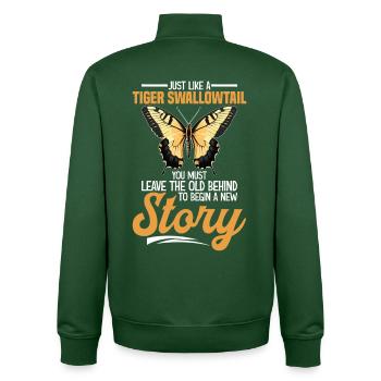  Butterfly Lover Insect Entomoloy Eastern Tiger - Unisex Organic Zip Sweatshirt by Stanley/Stella - bottle green - Back - AI Model Male 185 dark (185cm)