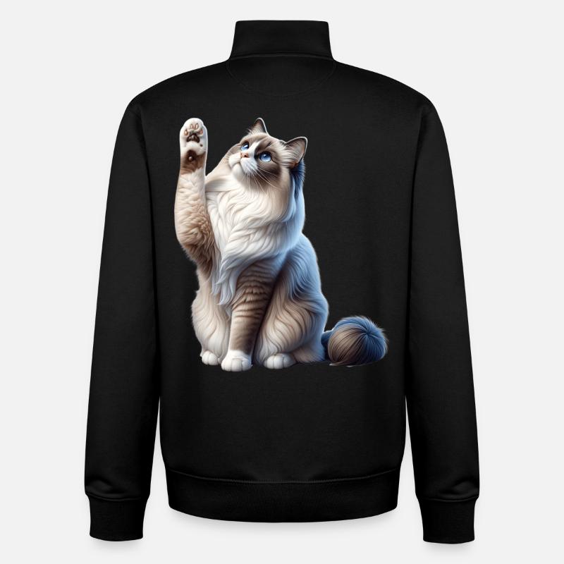 Ragdoll Katze Chatte Ragdoll - Sweat zippé unisexe en coton bio Stanley/Stella - noir