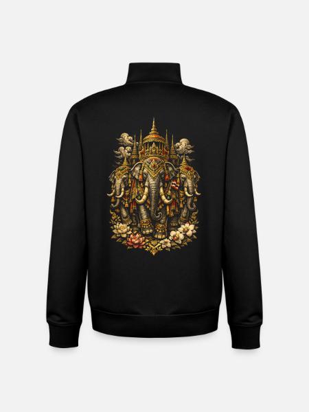 Thailand Thai Pride Elephants - Unisex Organic Zip Sweatshirt by Stanley/Stella - black