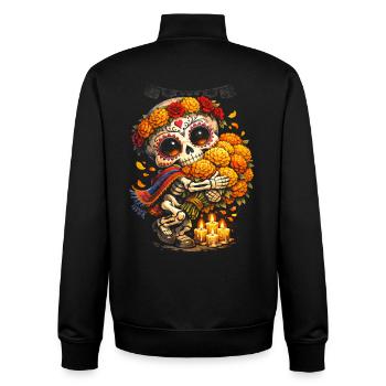 Día de los Muertos - Unisex Organic Zip Sweatshirt by Stanley/Stella - black - Back - AI Model Male 185 light (185cm)