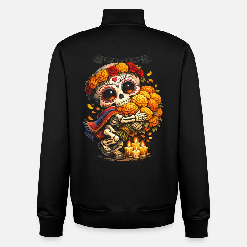 Día de los Muertos - Sweat zippé unisexe en coton bio Stanley/Stella - noir