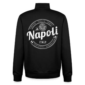Neapel Italien mit Vesuv und Pizza Retro Souvenir - Unisex Organic Zip Sweatshirt von Stanley/Stella - Schwarz - Hinten - AI Model Male 185 light (185cm)