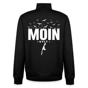 Moin Sylt North Sea Island Vacation Shirt - Unisex Organic Zip Sweatshirt by Stanley/Stella - black - Back - AI Model Male 185 light (185cm)