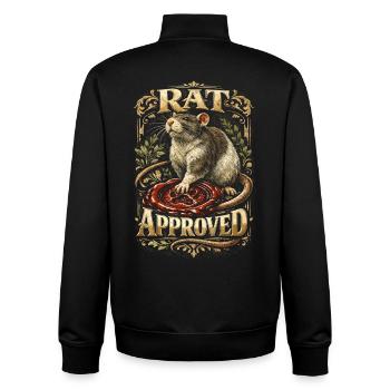 Rat de couleur Rat de couleur approuvé par les grands rats de maison - Sweat zippé unisexe en coton bio Stanley/Stella - noir - Dos - AI Model Male 185 light (185cm)