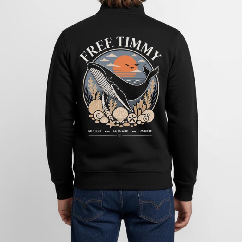 Buckelwal Timmy Hope Statement Merch Unisex Organic Zip Sweatshirt von Stanley/Stella