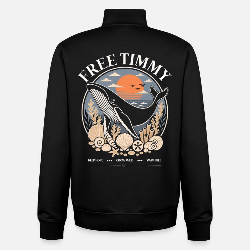 Buckelwal Timmy Hope Statement Merch - Unisex Organic Zip Sweatshirt von Stanley/Stella - Schwarz