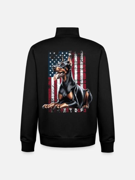Doberman US Dobermann - Sweat zippé unisexe en coton bio Stanley/Stella - noir