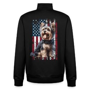 Yorkshire Terrier US Yorkshire Terrier - Unisex Organic Zip Sweatshirt by Stanley/Stella - black - Back - AI Model Male 185 light (185cm)