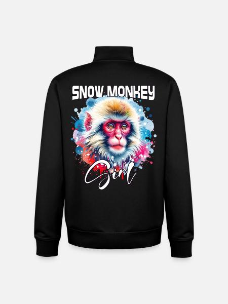 Snow Monkey Girl Snow Monkey - Unisex Organic Zip Sweatshirt by Stanley/Stella - black
