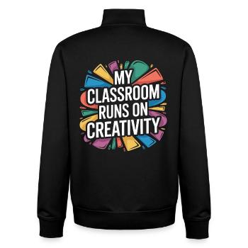Designer Educator My Classroom Runs Design Teacher - Unisex Organic Zip Sweatshirt by Stanley/Stella - black - Back - AI Model Male 185 light (185cm)