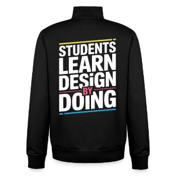 Les étudiants éducateurs en design apprennent le design graphique - Sweat zippé unisexe en coton bio Stanley/Stella - noir - Dos - AI Model Male 185 light (185cm)