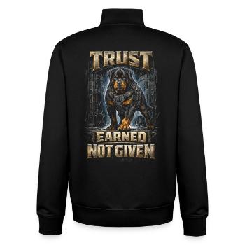 Rottweiler Hund - Unisex Organic Zip Sweatshirt von Stanley/Stella - Schwarz - Hinten - AI Model Male 185 light (185cm)