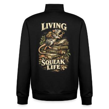 Rats de couleur Maison de Rat de luxe Vie de rats Vie de Squeak - Sweat zippé unisexe en coton bio Stanley/Stella - noir - Dos - AI Model Male 185 light (185cm)
