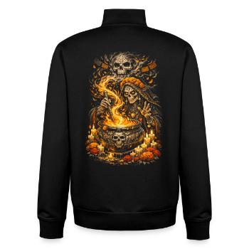 Dia de los Muertos Witch - Unisex Organic Zip Sweatshirt by Stanley/Stella - black - Back - AI Model Male 185 light (185cm)