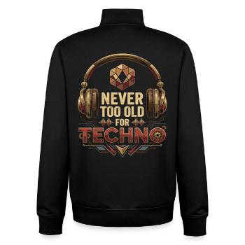 Never Too Old For Techno DJ Rave - Unisex Organic Zip Sweatshirt von Stanley/Stella - Schwarz - Hinten - AI Model Male 185 light (185cm)