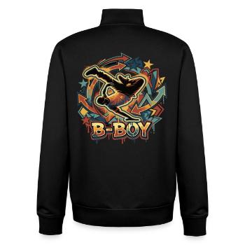 Breakdance B-Boy Streetstyle Graffiti - Unisex Organic Zip Sweatshirt by Stanley/Stella - black - Back - AI Model Male 185 light (185cm)