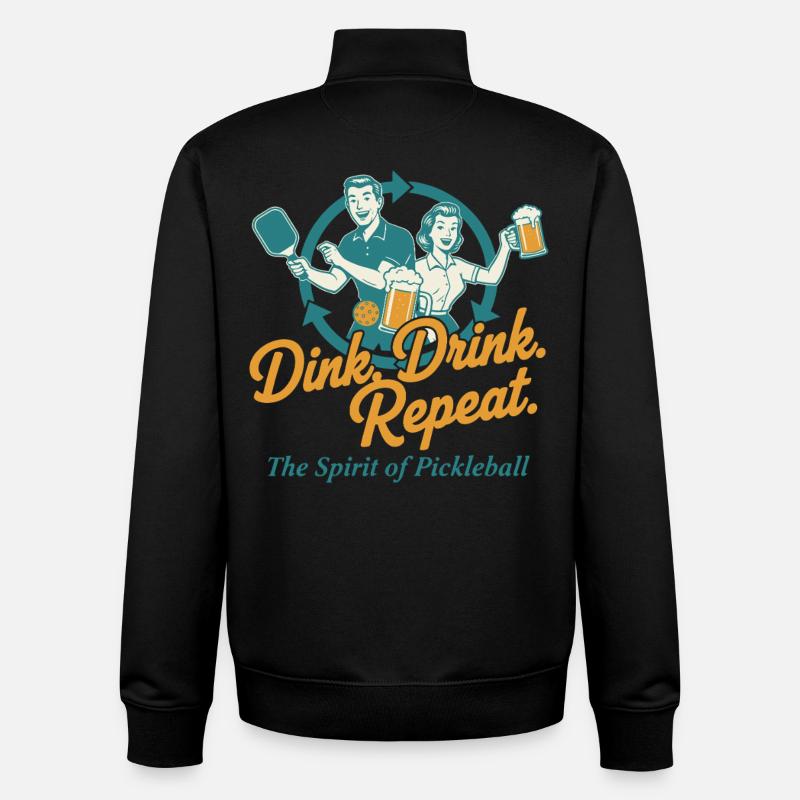 Pickleball Dink Drink Repeat Funny Player - Unisex Organic Zip Sweatshirt von Stanley/Stella - Schwarz