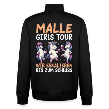 Malle Girls Tour Wir Eskalieren - Unisex Organic Zip Sweatshirt von Stanley/Stella - Schwarz - Hinten - AI Model Male 185 light (185cm)