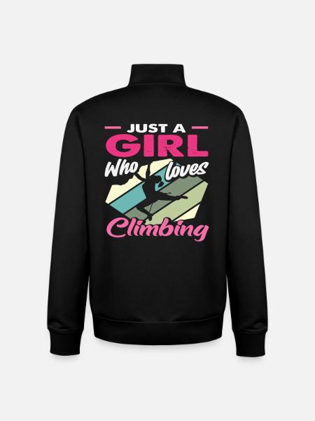 Juste une fille qui aime grimper - Sweat zippé unisexe en coton bio Stanley/Stella - noir
