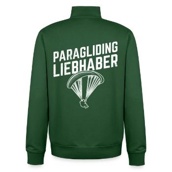 Gleitschirmflieger PARAGLIDING LIEBHABER Lustig - Unisex Organic Zip Sweatshirt von Stanley/Stella - Flaschengrün - Hinten - AI Model Male 185 dark (185cm)