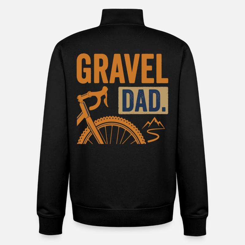 Papa Vélo de gravier Papa VTT - Sweat zippé unisexe en coton bio Stanley/Stella - noir