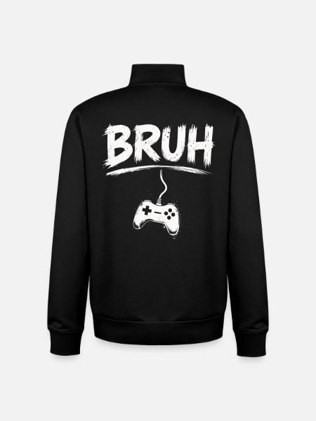 BRUH Gaming Controller Splash - Unisex Organic Zip Sweatshirt by Stanley/Stella - black