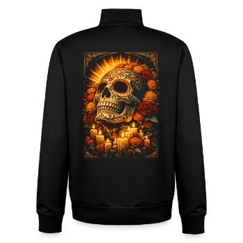 Día de los Muertos - Unisex Organic Zip Sweatshirt by Stanley/Stella - black - Back - AI Model Male 185 light (185cm)