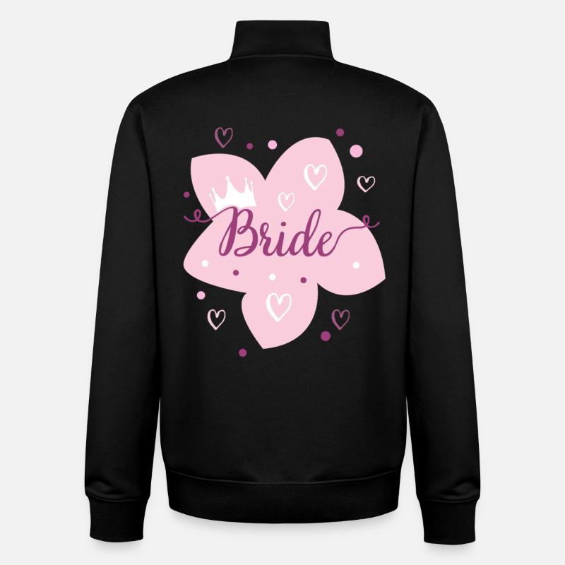 Hochzeit Brautblume Rosa Krone - Unisex Organic Zip Sweatshirt von Stanley/Stella - Schwarz