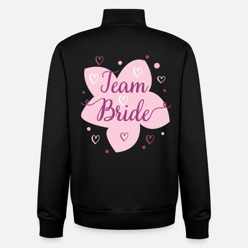 Hochzeit Team Bride Blüten Design - Unisex Organic Zip Sweatshirt von Stanley/Stella - Schwarz