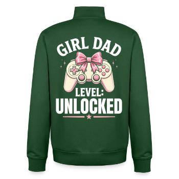 Girl Dad Level For Hospital - Unisex Organic Zip Sweatshirt by Stanley/Stella - bottle green - Back - AI Model Male 185 dark (185cm)