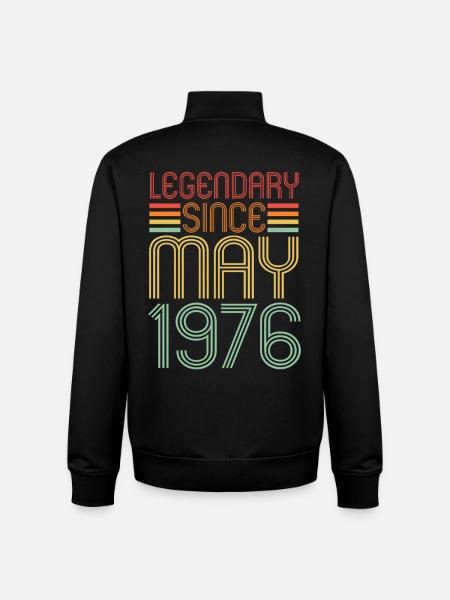 Legendary since May 1976, birthday - Unisex Organic Zip Sweatshirt by Stanley/Stella - black