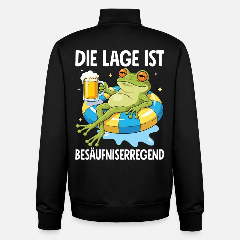 Die Lage Ist Besäufniserregend - Unisex Organic Zip Sweatshirt von Stanley/Stella - Schwarz